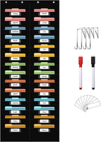 10 Pocket Hanging Wall File Organizer with 10 Nametag Pockets, File Pocket Chart for Classroom and Office. Perfectly Stores Assignments, Files, Scrapbooks, and Documents.