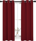 NICETOWN Christmas Burgundy Window Curtains Blackout Drapes, Thermal Insulated - Image 2