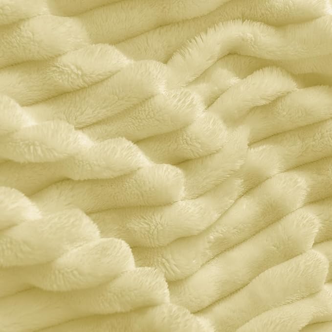 BEDELITE Fleece Throw Blanket for Couch – 3D Ribbed Jacquard Soft and Warm - Image 3