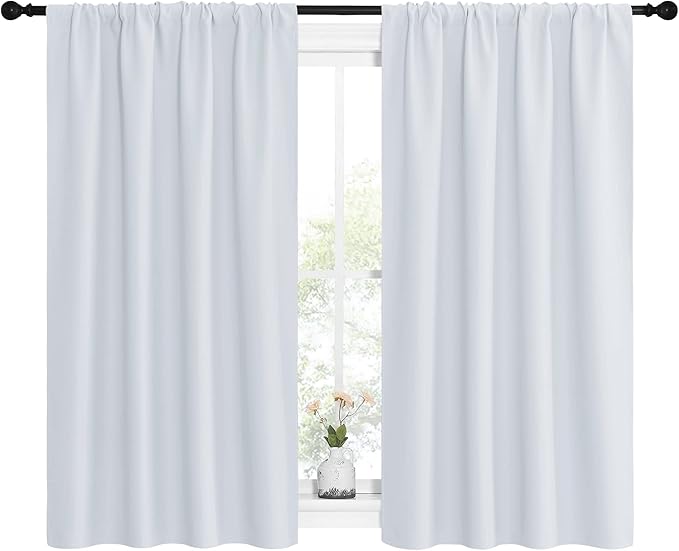 NICETOWN Greyish White Window Curtain Panels - Image 2