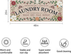 Non Slip Laundry Room Rug, Vintage Washable Runner, 20 x 48 Inch