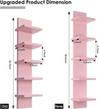 Homaterial 5 Tier Floating Wall Shelf, Pink