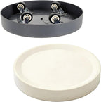 12.4" Plant Caddy with Hidden Wheels,2Pack Round Gray+Light Gray