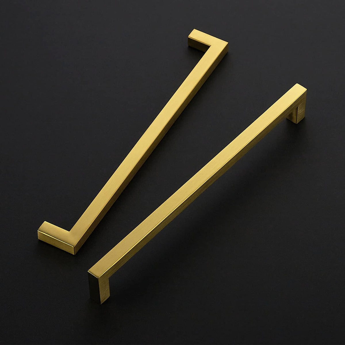 Ravinte Brushed Brass Square Cabinet Handles & Pulls,10 Inch,5 Pack