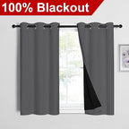 NICETOWN Grey 100% Blackout Room Warming Curtains 45 inches Long, Thermal - Image 2