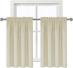 DWCN Light Beige Short Room Darkening Curtains - Image 9