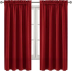DWCN Burgundy Room Darkening Blackout Curtains - Image 9