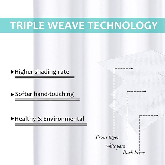 NICETOWN White 100% Blackout Curtains 45 inches Long, 2 Thick Layers Completely - Image 6
