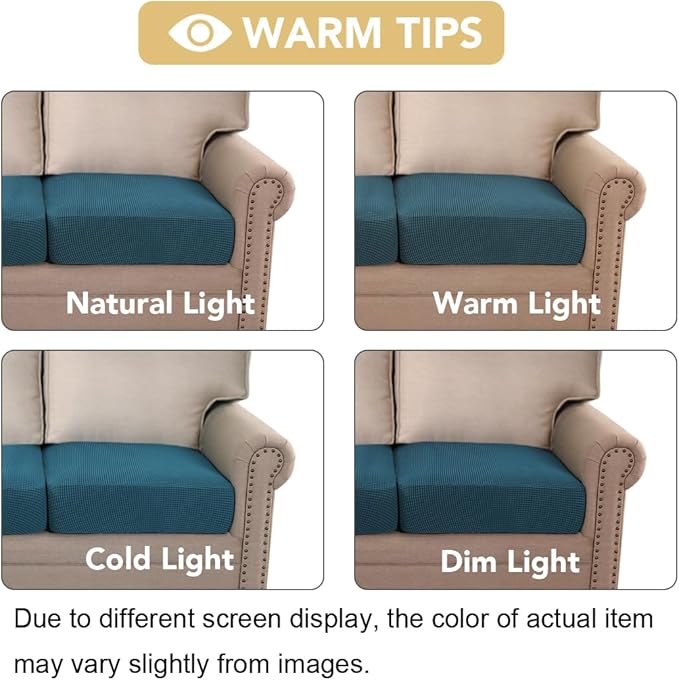 H.VERSAILTEX High Stretch Couch Cushion Covers, Chair Sofa Seat Slipcovers - Image 3