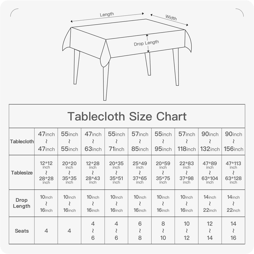 BALCONY & FALCON Rectangle Table Cloth Waterproof Gray 70"x55"