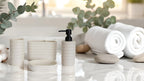 Hymmah Bathroom Accessories Set,Apartment Essentials Farmhouse Bathroom Decor,4 Pcs Resin Gift Set Apartment Necessities, Contain Toothbrush Holder,Soap Dispenser,Soap Dish,Tumbler