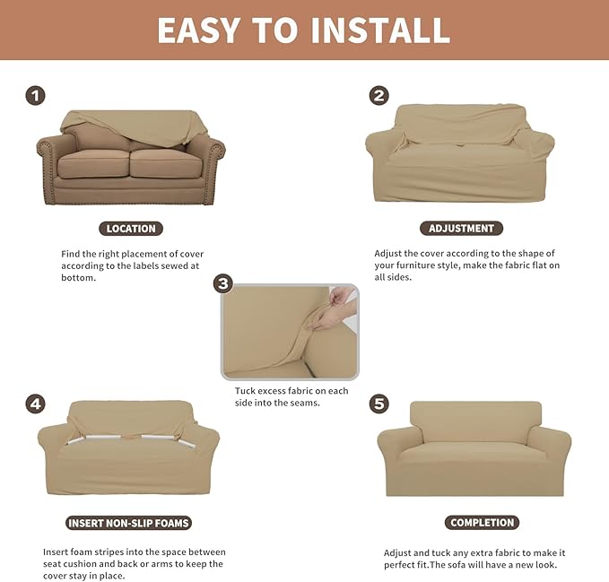 Easy-Going 100% Waterproof Couch Cover, Dual Waterproof Sofa Cover, Stretch - Image 6