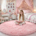 Amdrebio Pink Round Area Rugs 7Ft by Amdrebio