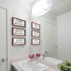 LIBWYS 3 Pcs Bathroom Sign Rustic Wood Farmhouse Bathroom Wall Decor