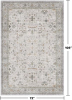Hazo Haus Boho Light Grey Living Room Rug 6x9 - Image 2
