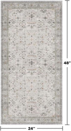 Light Grey Boho Bathroom Rug 2x4 - Image 2