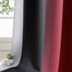 Yakamok Blackout Ombre Burgundy and Black Curtains - Image 7