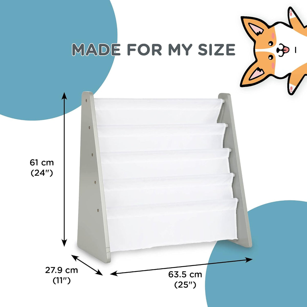 Humble Crew Kids Bookshelf, Montessori Front Facing Toddler Bookcase 4 Tier