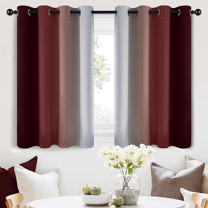 SimpleHome Ombre Room Darkening Curtains 36 inches Length by SimpleHome