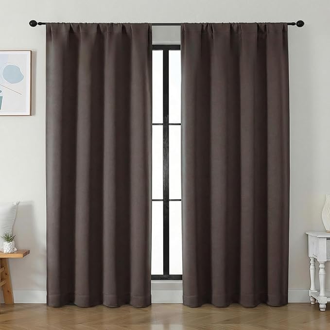 Simplebrand Ava Chocolate Blackout Curtains by Simplebrand