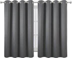 LEMOMO Frost Grey Thermal Blackout Curtains/52 x 54 Inch/Set of 2 Panels Room - Image 2