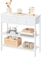 HOOBRO 29.5" Narrow Console Table with 2 Fabric Drawers, Small Sofa Table