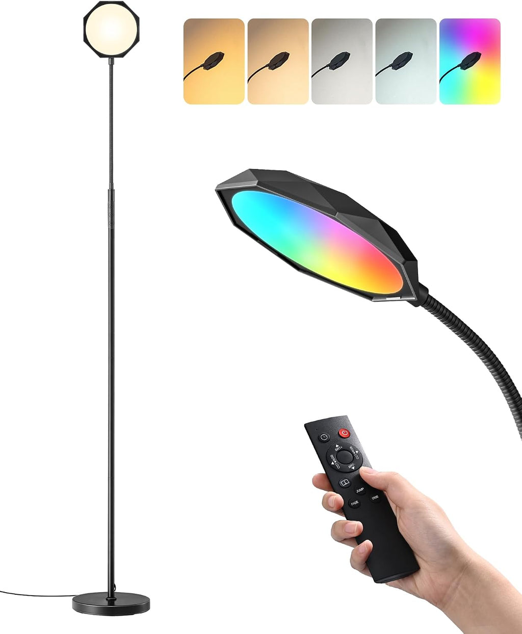 EDISHINE LED Floor Lamp 1300LM Super Bright Standing Lamp RGBCW