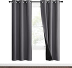 NICETOWN Grey Full Shade Curtain Panels, Pair of Thermal Insulated & Energy by NICETOWN