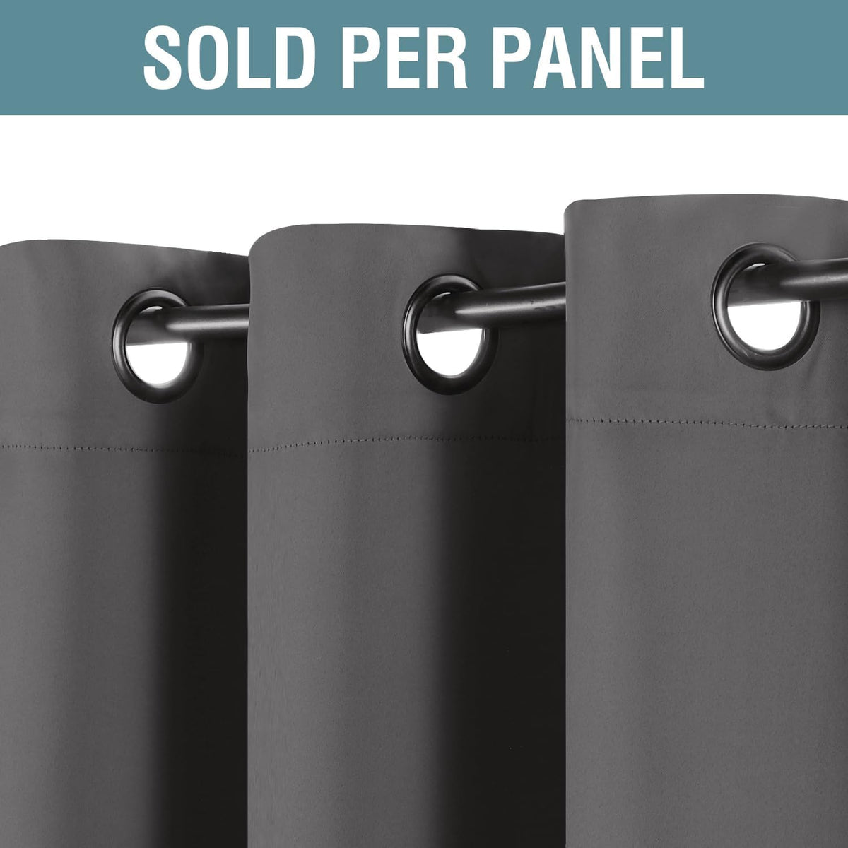 H.VERSAILTEX Microfiber Blackout Grey Curtains for Patio Door Thermal Insulated Living Room Curtains, Room Darkening Noise Reducing Blackout Curtain for Bedroom, Charcoal Gray (1 Panel), 52'W x 96'L