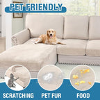 H.VERSAILTEX Velvet Stretch Sectional Couch Covers 3 Pieces Sofa Seat Cushion - Image 3
