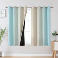 Estelar Textiler Aqua and Beige Blackout Curtains 54 Inch Length, Light by ESTELARTEXTILER