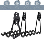 2 PCS Garage Storage Utility Hooks, Heavy Duty Metal Wall Mount Hooks, Wave Hook Garage Garden Tool Organizer, Fit for Cord, Badminton Rackets, Hoses, Bikes, Tools (Black)