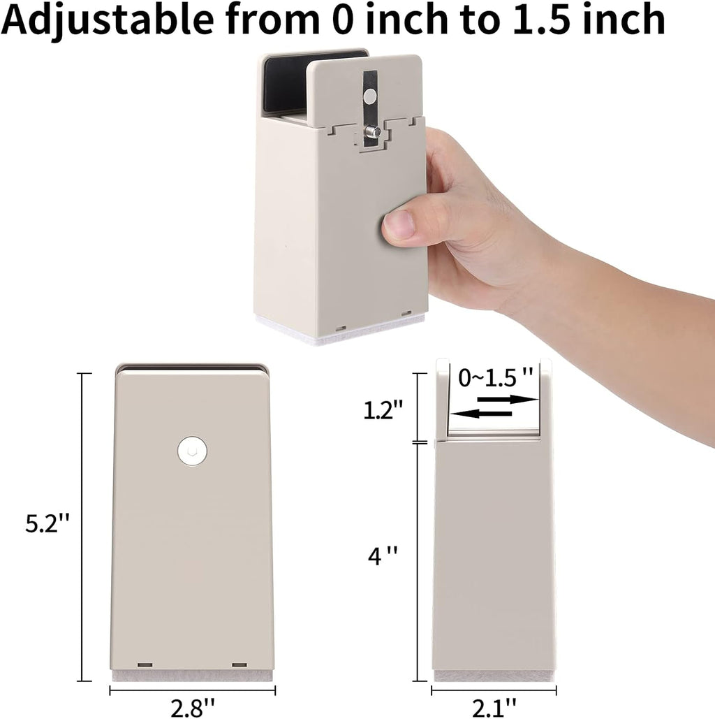 4 Inch Bed Risers with Adjustable Screw Clamp, 4 Pack Beige