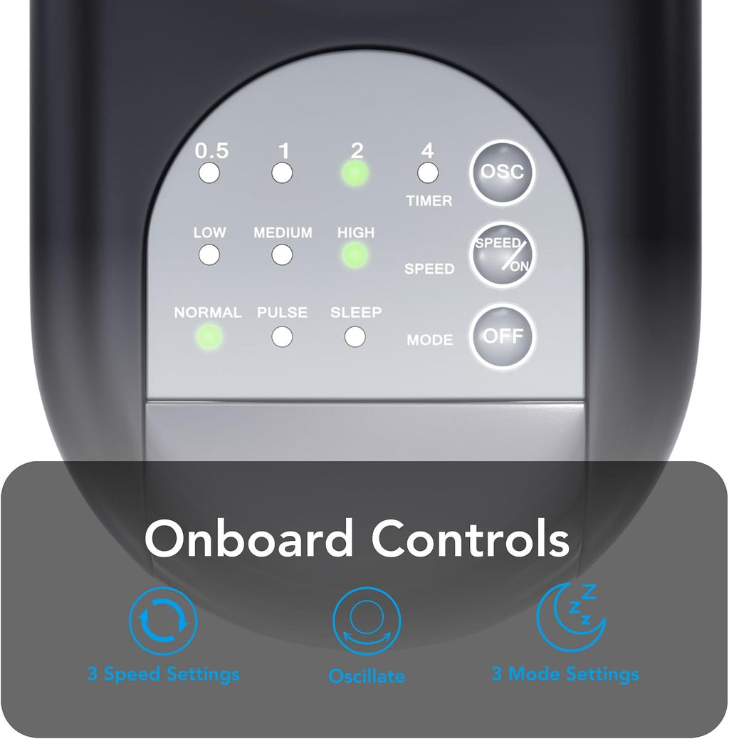 COMFORT ZONE 16" Oscillating Wall Mount Fan with Remote & Timer - Black