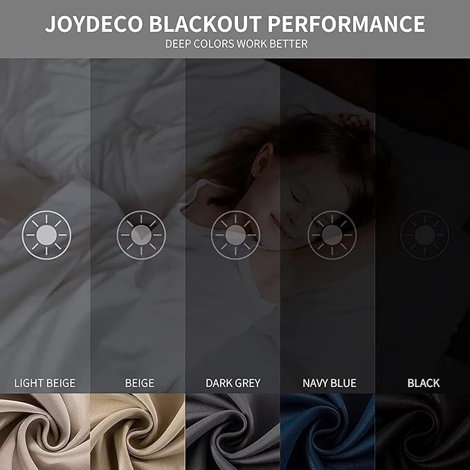 Joydeco Peacock Blue Custom Solid Single Blackout Curtain - Image 2
