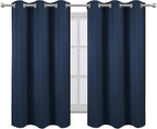 LEMOMO Navy Blue Blackout Curtains 42 x 54 Inch Length Set of 2 Panels Grommet - Image 2