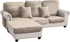 Couch Cover 3-Piece Elastic Velvet Couch Cushion Covers & Chaise Slipcovers by Taque
