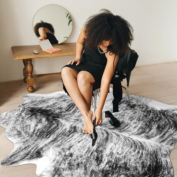 AROGAN 8×10 Feet Western Decor Faux Fur Cowhide Rug, Premium Animal Skin Cow - Image 6