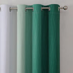 Estelar Textiler Green and Greyish White Blackout Curtains - Image 4