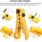 Network Tool Kit Professional Coax Crimper Tool Kit Coaxial Compression Stripping Tool Set Crimper Krone Punch Down Tool in a Zipper Case
