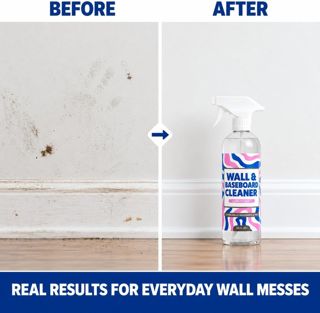 812 Wall & Baseboard Cleaner Spray – Safely Cleans Painted Walls, Baseboards, Ceiling Fans, Doors & More | Family & Pet Friendly | Made in America | 24oz.
