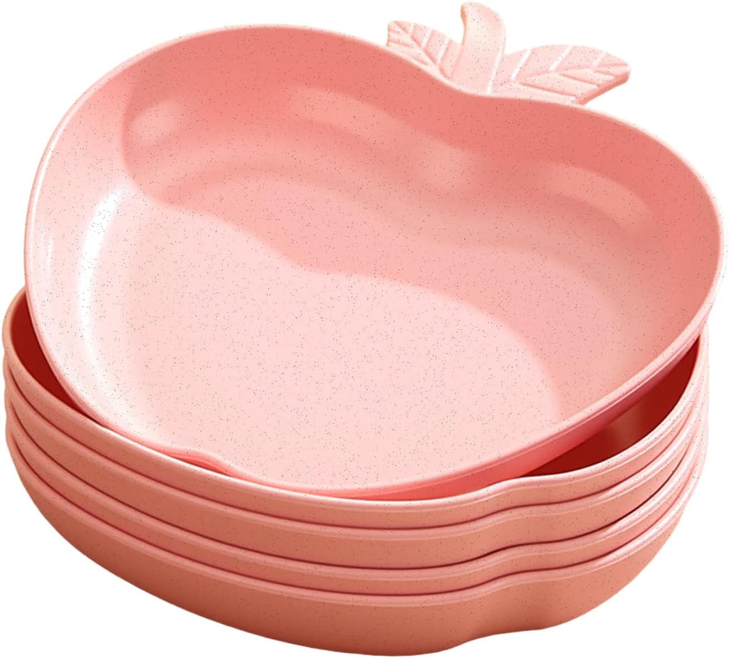 5 Pack Small Appetizer Plates, 6 Inch Wheat Straw Dessert Salad Plates, Pinch Bowls for Cooking Prep, Plastic Dipping Soy Sauce Dish, Dip Bowls for Party Condiments Side Dish Serving (5 Colors)