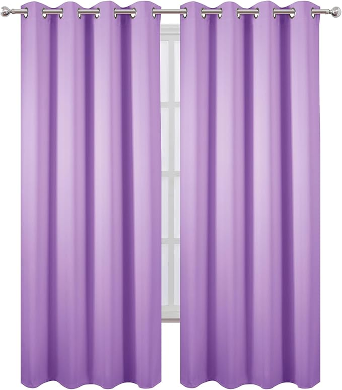 LEMOMO Blackout Curtains 52 x 120 Inch Long Lavender Curtains Set of 2 Panels - Image 2