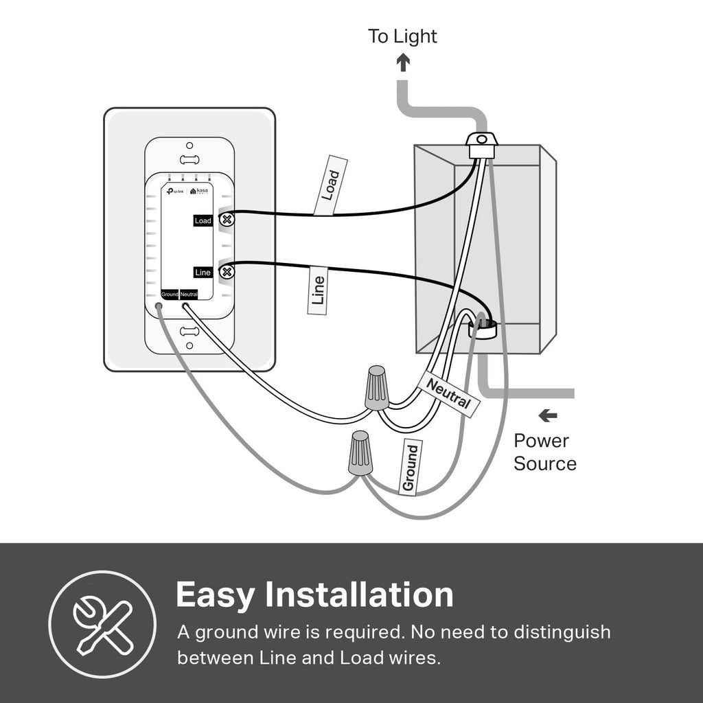 Kasa Smart Dimmer Switch HS220, Single Pole, Needs Neutral Wire
