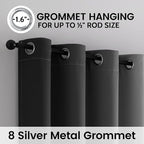 SimpleHome Black and Greyish White Blackout Curtains - Image 3