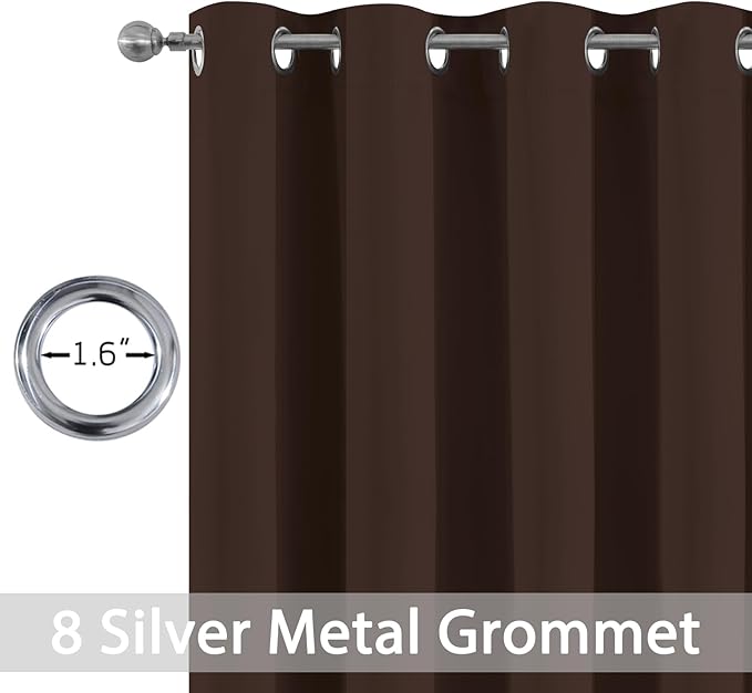 Yakamok 2 Panels Thermal Insulated Grommet Light Blocking Blackout Curtains - Image 5