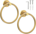 SetSail Towel Holder for Bathroom Wall Brushed Gold Towel Ring, 2 Packs