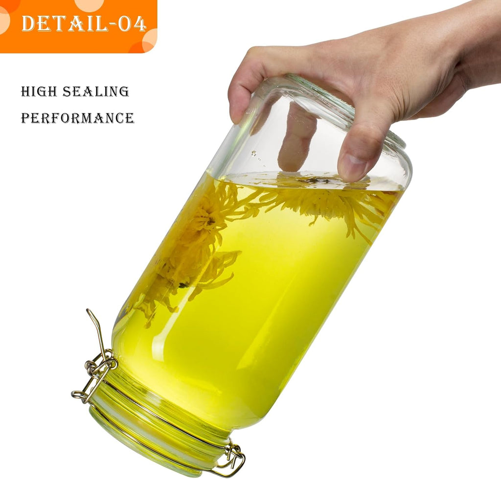 Large Glass Storage Containers with Airtight Lids 78oz 3 Pack