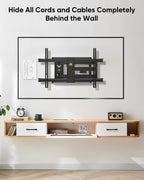 FORGING MOUNT in-Wall Cable Management Kit or Power & Low Voltage Cords, Cord Hider for Wall Mount TV with AC Outlets, Includes 6ft Extension Cord, Drill Templates