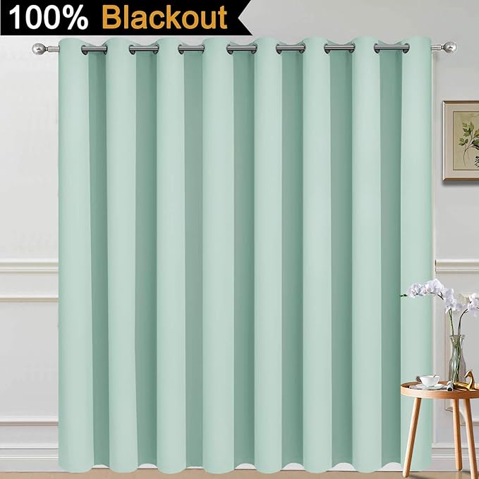 Yakamok Total Blackout Extra Wide Patio Sliding Door Curtains, Grommet Thermal - Image 2
